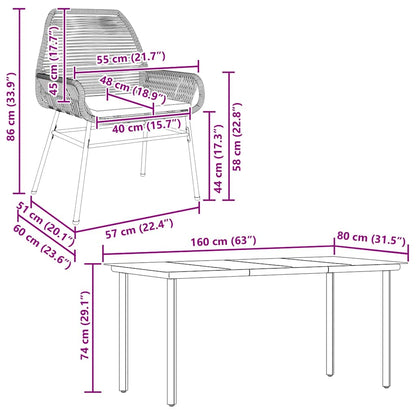 Set da Pranzo da Giardino 5pz con Cuscini Polyrattan Vetro | homemem39