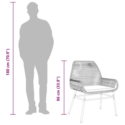 Set Pranzo da Giardino 7pz con Cuscini Marrone Polyrattan Vetro | homemem39