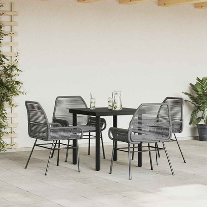 Set da Pranzo da Giardino 5 pz con Cuscini Polyrattan Vetro | homemem39