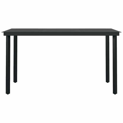 Set da Pranzo da Giardino 5 pz con Cuscini Polyrattan Vetro | homemem39
