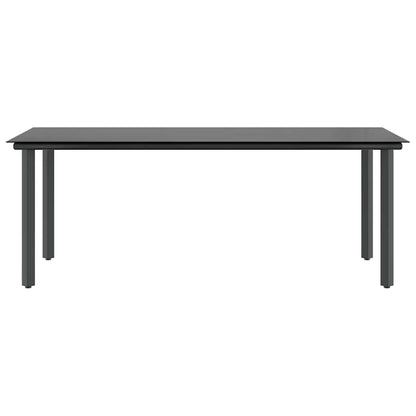 Set da Pranzo da Giardino 9 pz con Cuscini Polyrattan Vetro