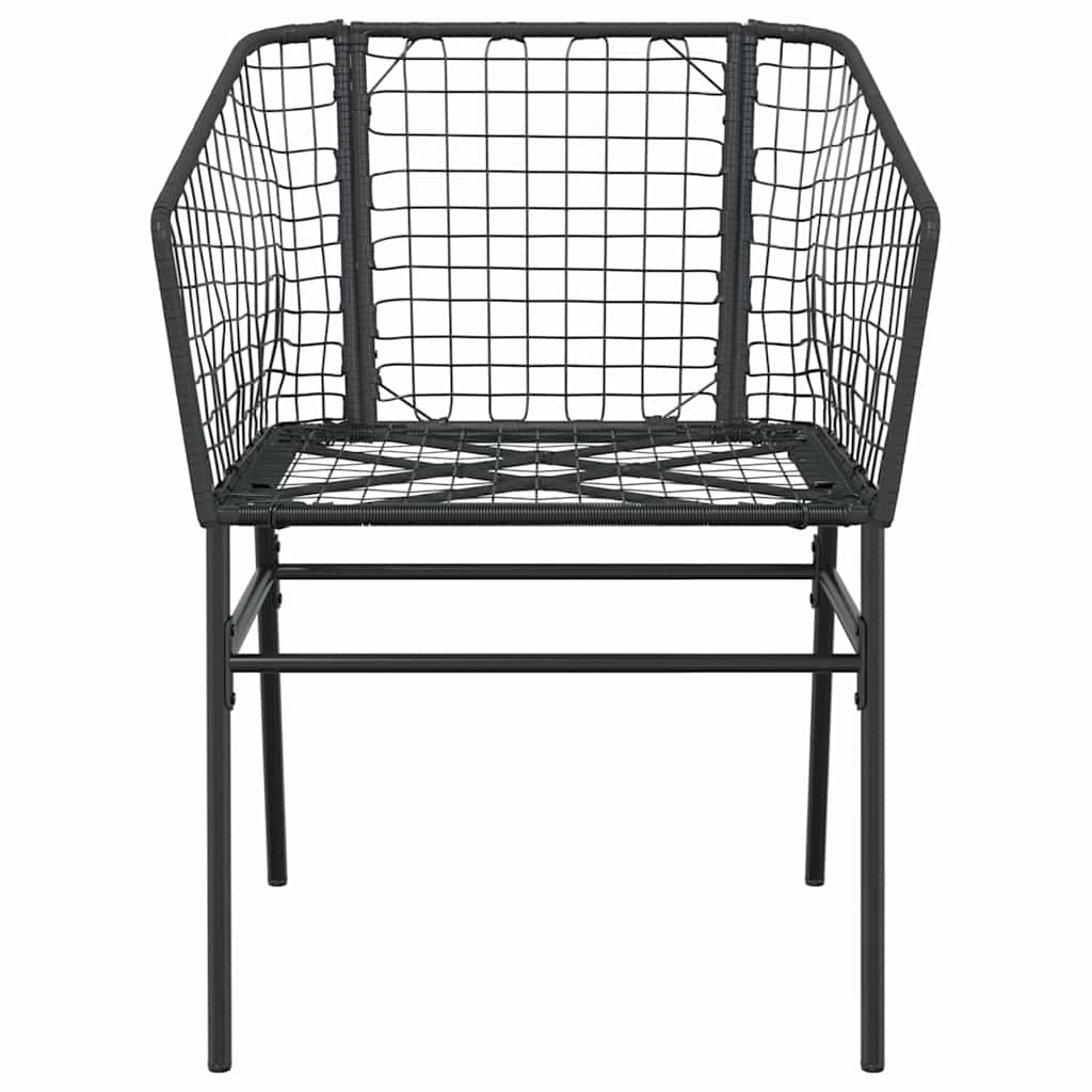 Set Mobili da Pranzo per Giardino 5 pz Nero Polyrattan Vetro | homemem39