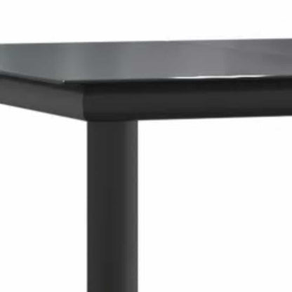 Set Mobili da Pranzo per Giardino 5 pz Nero Polyrattan Vetro | homemem39