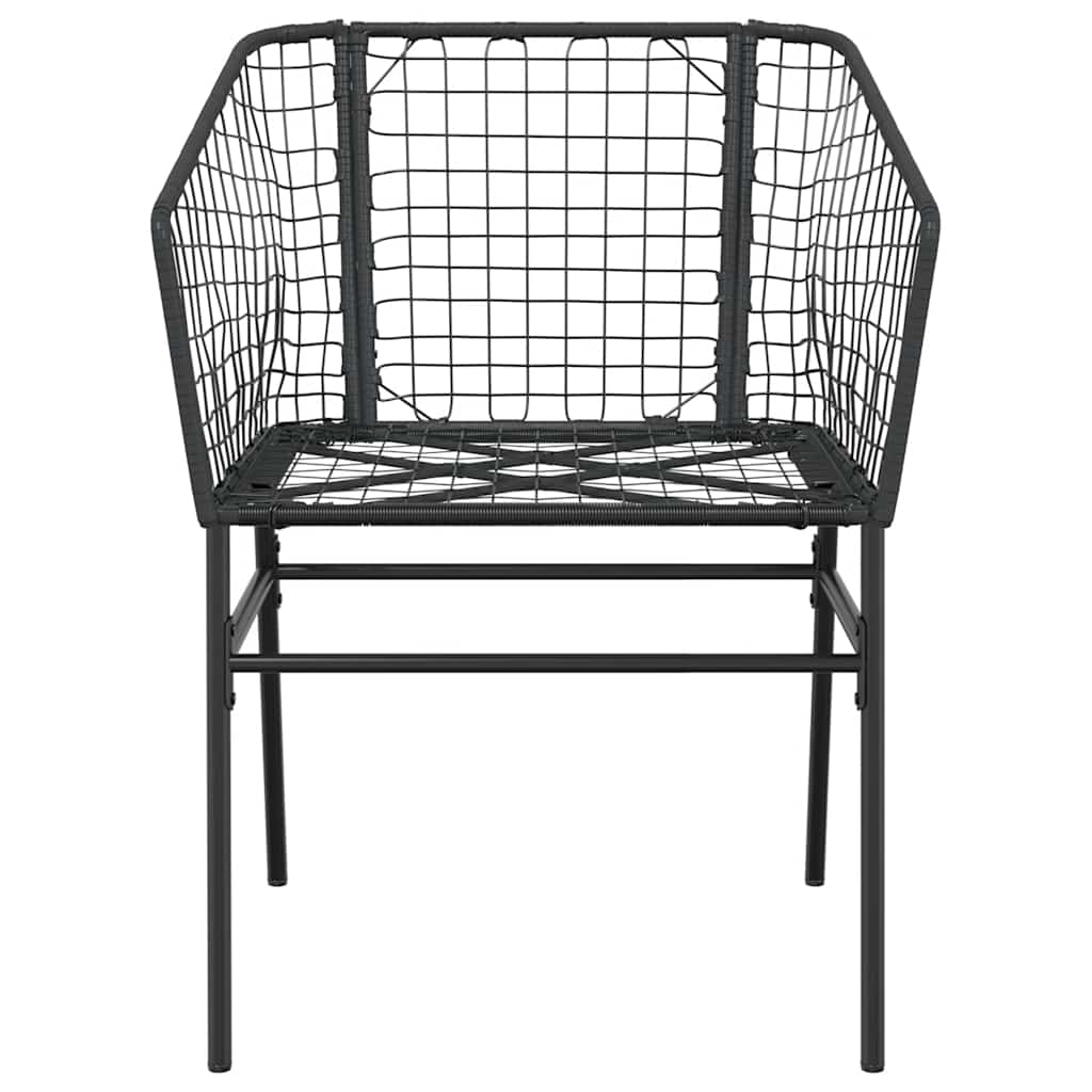 Set Pranzo da Giardino 7 pz Nero Polyrattan Vetro | homemem39
