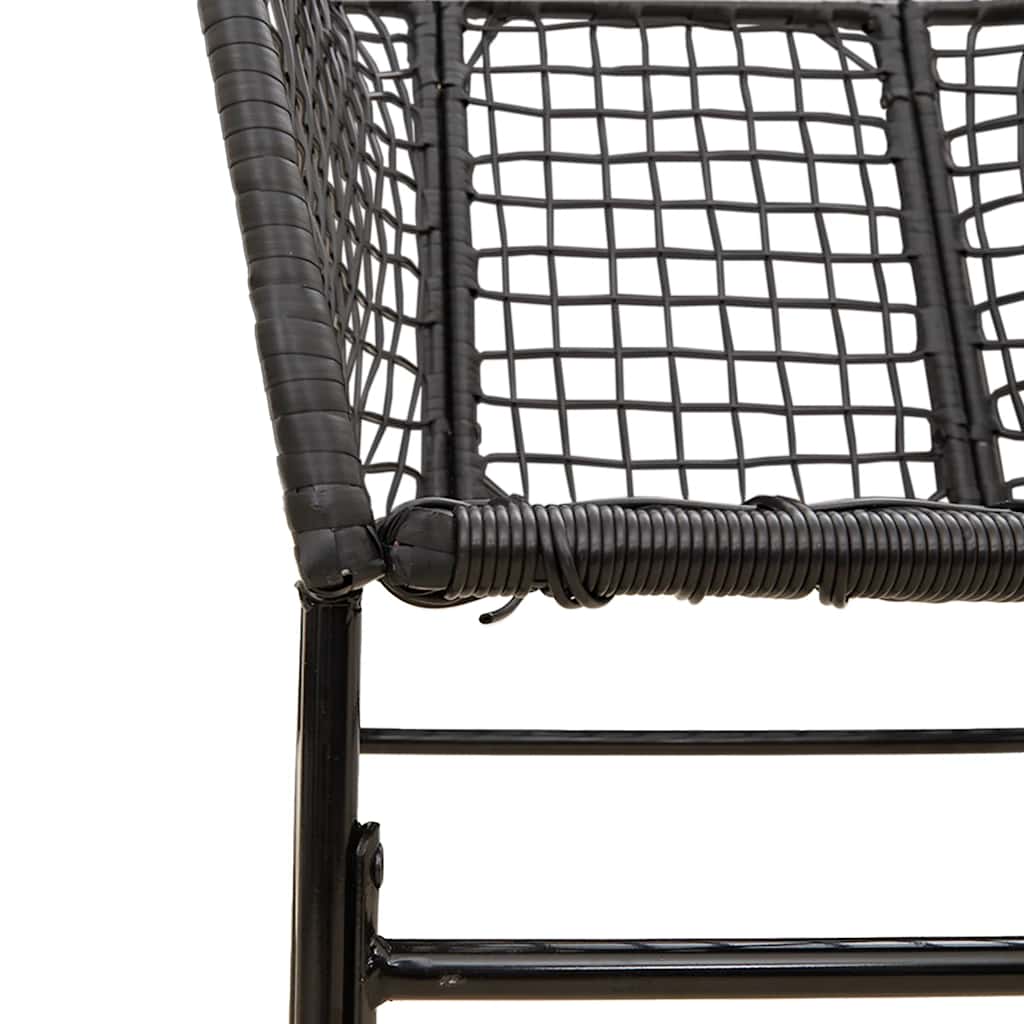 Set Pranzo da Giardino 7 pz Nero Polyrattan Vetro | homemem39