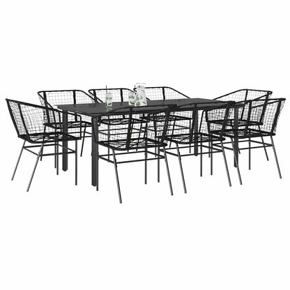 Set da Pranzo da Giardino 9 pz Polyrattan Vetro | homemem39