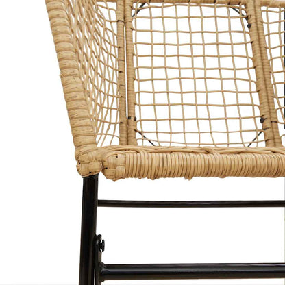 Set da Pranzo da Giardino 3 pz Marrone in Polyrattan Vetro | homemem39