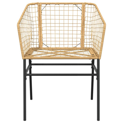 Set Pranzo da Giardino 7pz Marrone Polyrattan Vetro | homemem39