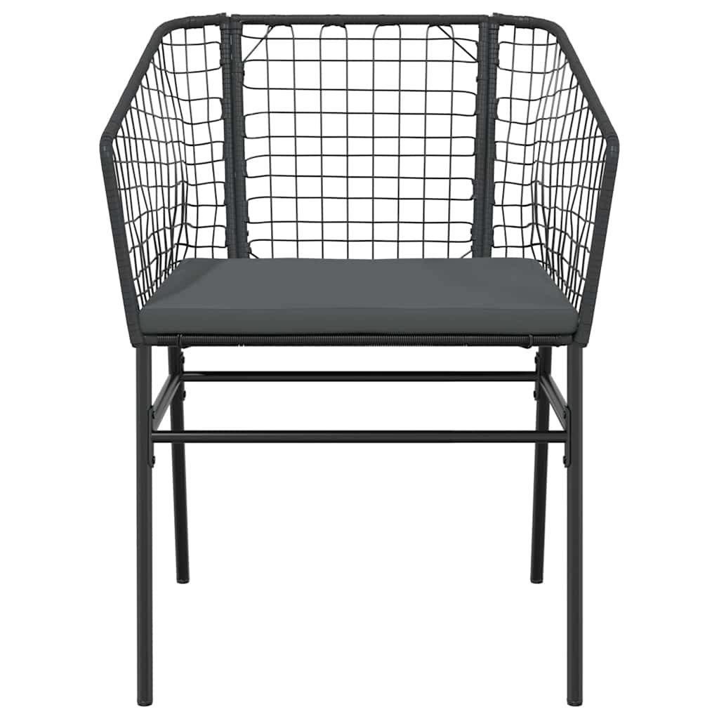 Set da Pranzo da Giardino 3 pz con Cuscini Polyrattan Vetro | homemem39