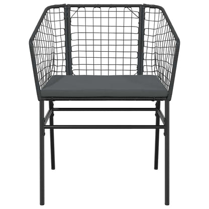 Set da Pranzo da Giardino 3 pz con Cuscini Polyrattan Vetro | homemem39