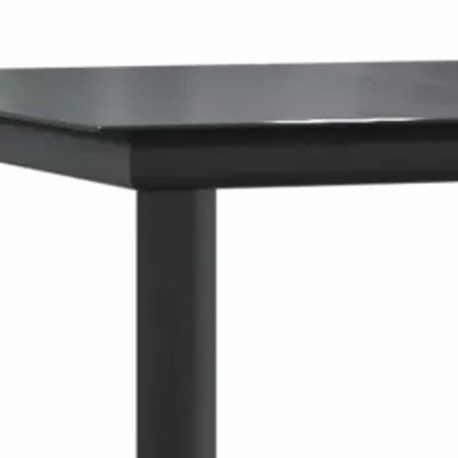 Set Pranzo da Giardino 7 pz Nero con Cuscini Polyrattan Vetro | homemem39