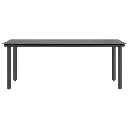 Set Pranzo da Giardino 7 pz Nero con Cuscini Polyrattan Vetro | homemem39
