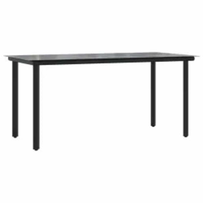 Set da Pranzo da Giardino 5pz con Cuscini Polyrattan Vetro | homemem39