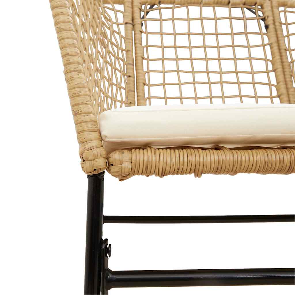 Set Pranzo da Giardino 7pz con Cuscini Marrone Polyrattan Vetro | homemem39
