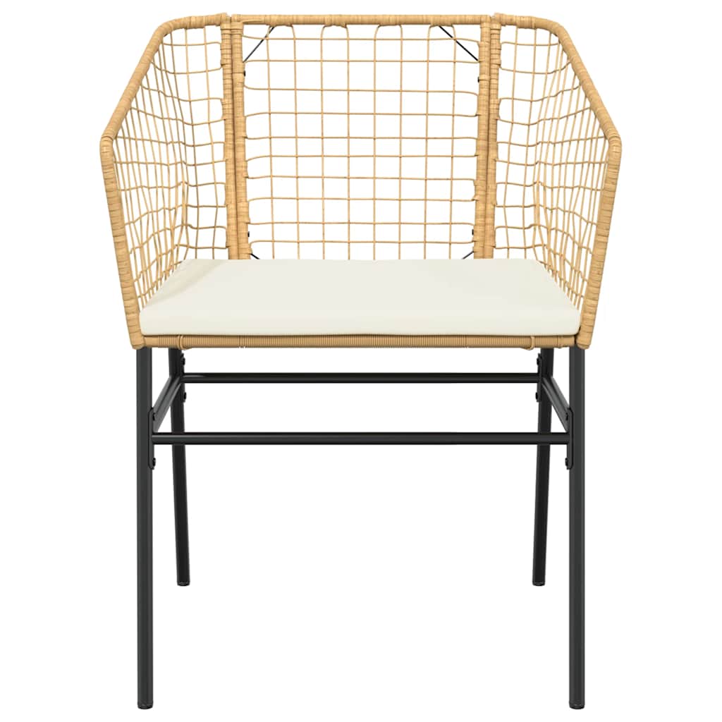 Set da Pranzo da Giardino 9 pz con Cuscini Polyrattan Vetro | homemem39