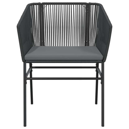 Set da Pranzo da Giardino 3 pz con Cuscini Polyrattan Vetro | homemem39