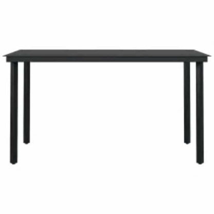Set da Pranzo da Giardino 5pz con Cuscini Polyrattan Vetro | homemem39