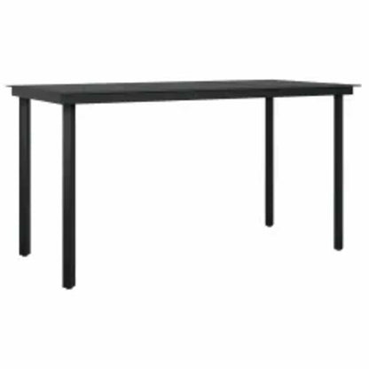 Set da Pranzo da Giardino 5 pz con Cuscini Polyrattan Vetro | homemem39