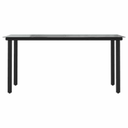Set da Pranzo da Giardino 5 pz con Cuscini Polyrattan Vetro | homemem39