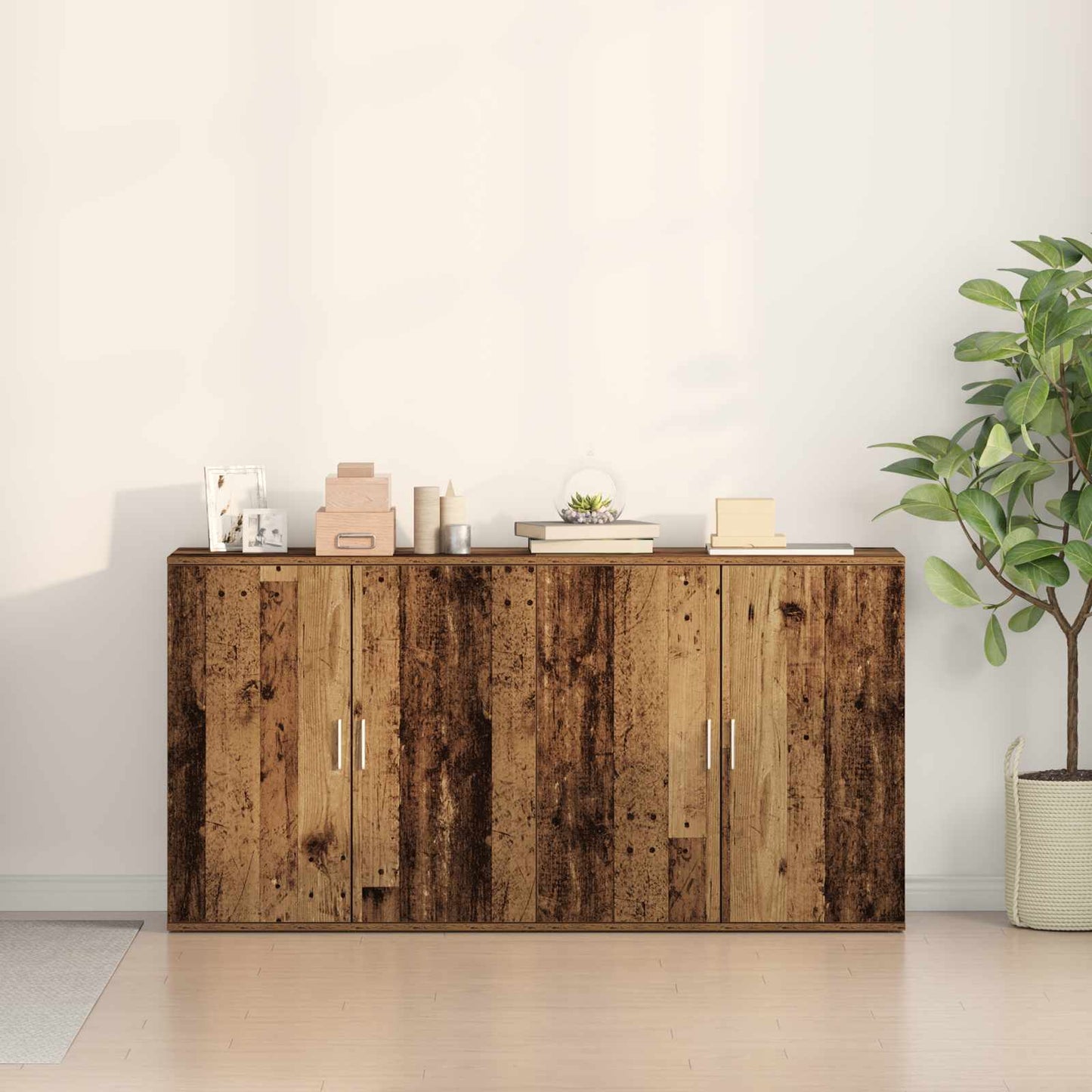 Credenza 2 pcs Legno vecchio 79 x 38 x 80 cm Legno multistrato