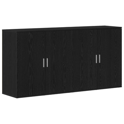 Credenza 2 pcs Rovere Nero 79 x 38 x 80 cm Legno multistrato