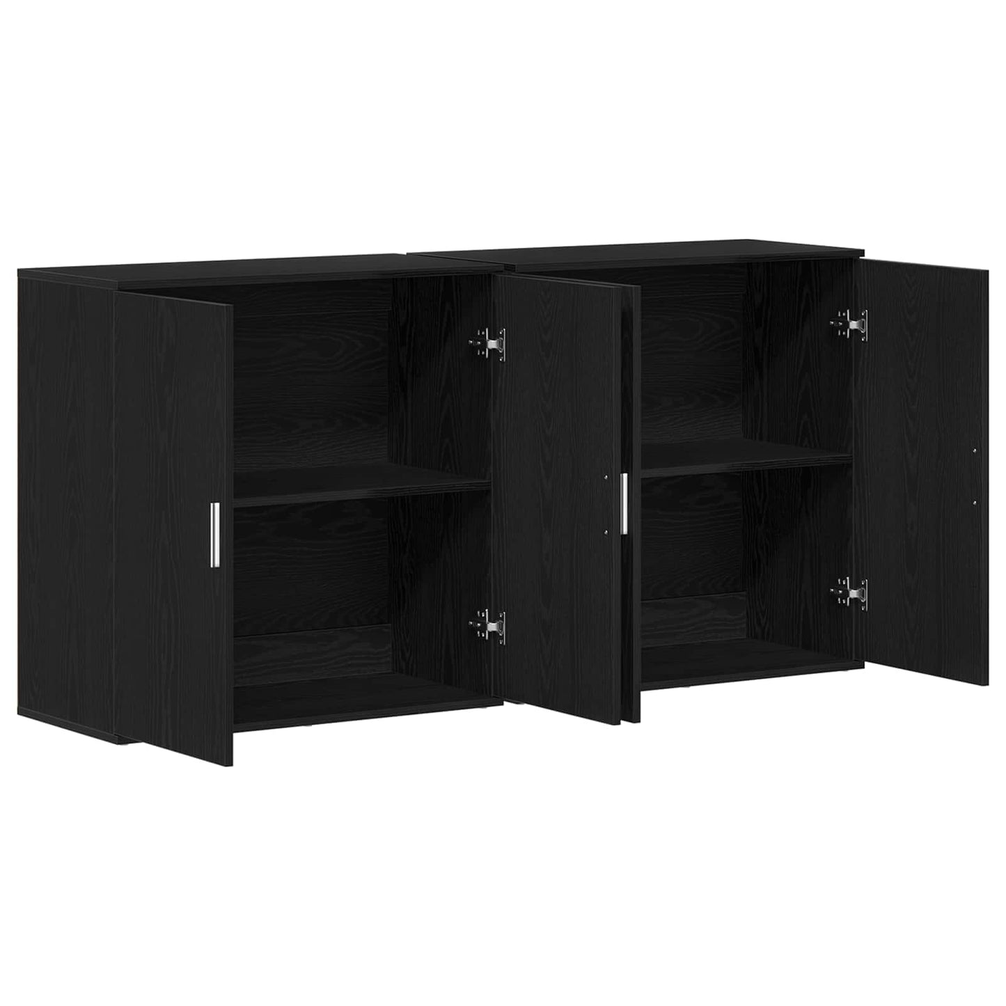Credenza 2 pcs Rovere Nero 79 x 38 x 80 cm Legno multistrato
