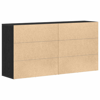 Credenza 2 pcs Rovere Nero 79 x 38 x 80 cm Legno multistrato