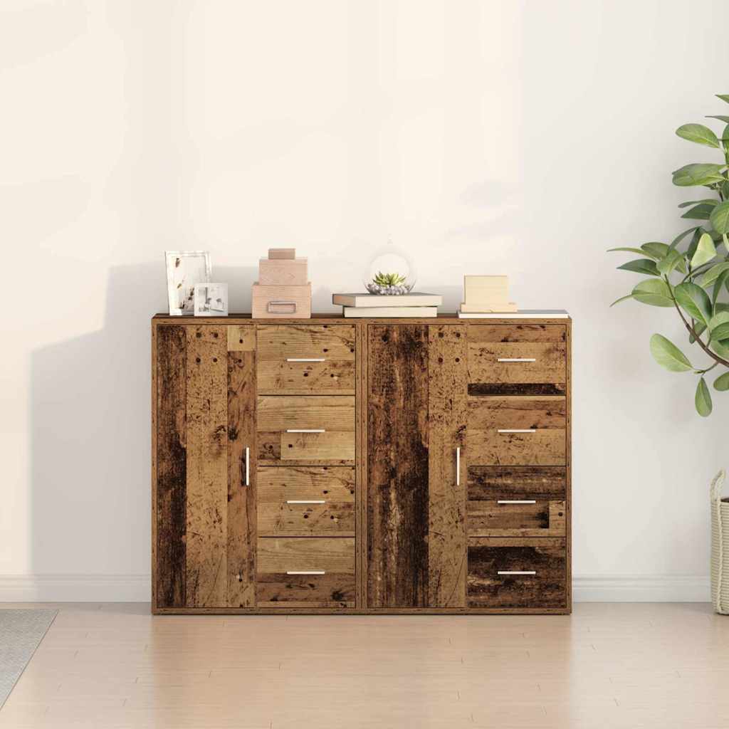 Sideboards con cassetto 2 pcs Legno vecchio 60 x 31 x 84 cm - homemem39