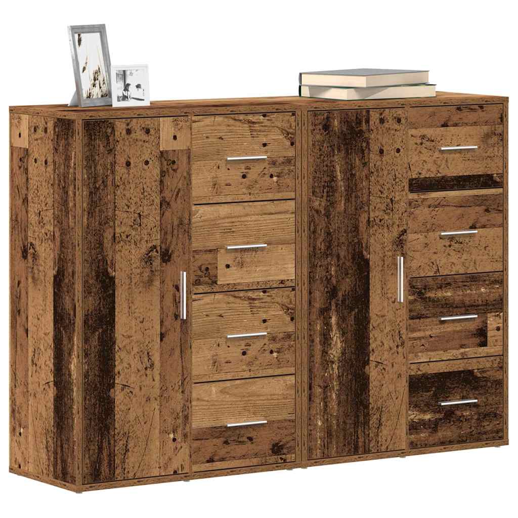 Sideboards con cassetto 2 pcs Legno vecchio 60 x 31 x 84 cm - homemem39