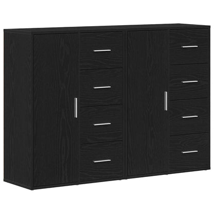 Sideboards 2 pcs Rovere nero 60 x 31 x 84 cm Legno multistrato - homemem39