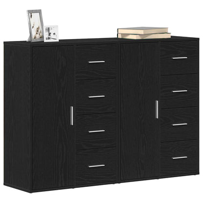 Sideboards 2 pcs Rovere nero 60 x 31 x 84 cm Legno multistrato - homemem39