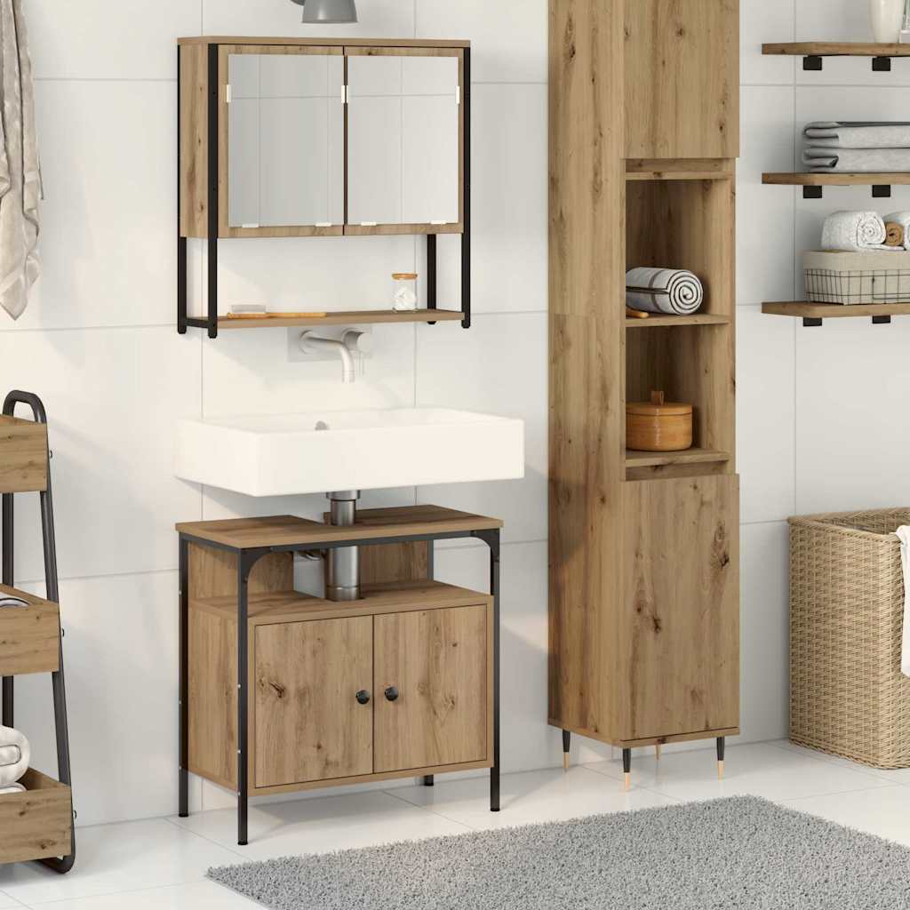Set di mobili per il bagno 2 pz Marrone 60 x 30 x 60 cm | homemem39