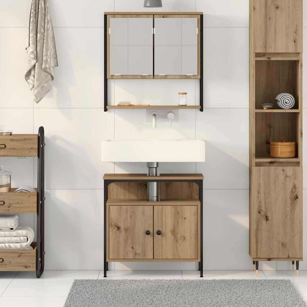 Set di mobili per il bagno 2 pz Marrone 60 x 30 x 60 cm | homemem39