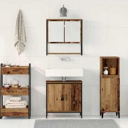 Set di mobili per il bagno 2 pcs Marrone Legno multistrato | homemem39