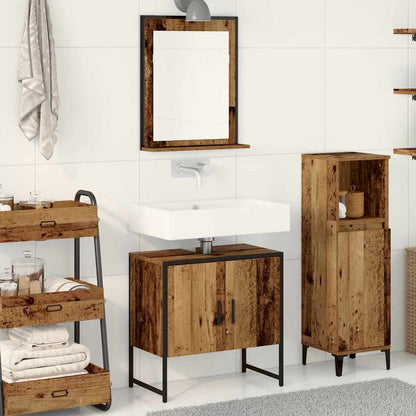 Set di mobili per il bagno 2 pcs Marrone Legno multistrato | homemem39