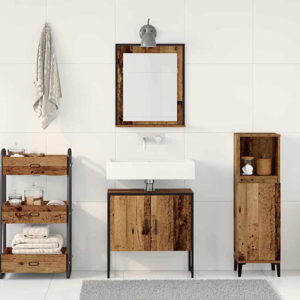 Set di mobili per il bagno 2 pcs Marrone Legno multistrato | homemem39