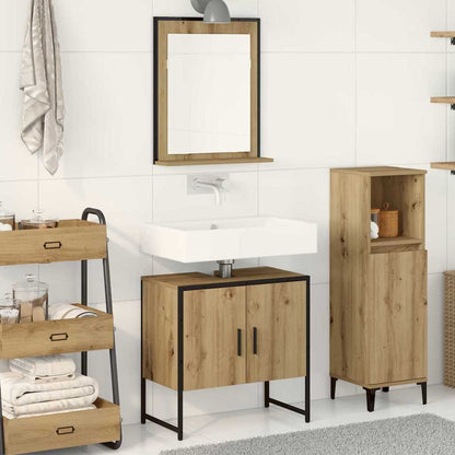 Set di mobili per il bagno 2 pcs Marrone Legno multistrato