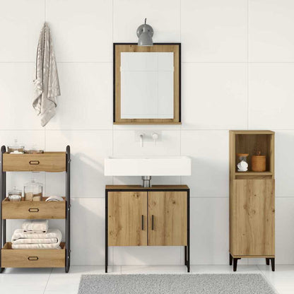 Set di mobili per il bagno 2 pcs Marrone Legno multistrato