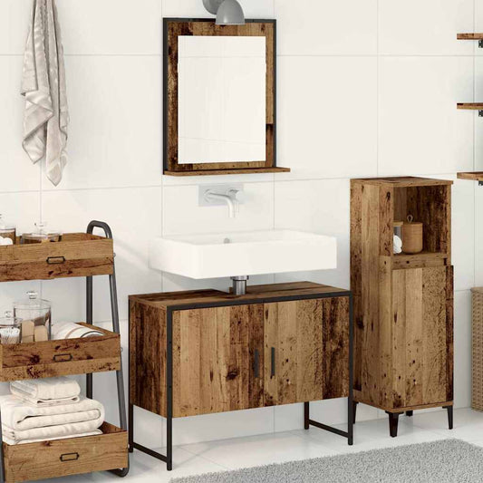 Set di mobili per il bagno 2 pcs Marrone Legno multistrato | homemem39