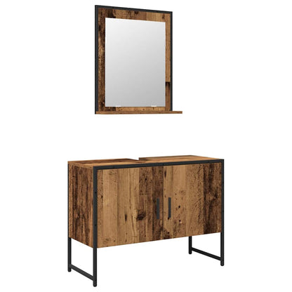 Set di mobili per il bagno 2 pcs Marrone Legno multistrato | homemem39