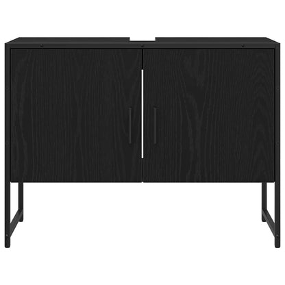 Set di mobili per il bagno 2 pcs Nero Legno multistrato | homemem39