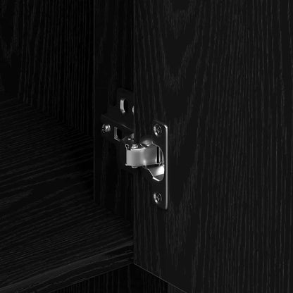 Credenza Rovere Nero 80 x 33 x 150 cm Legno multistrato | homemem39