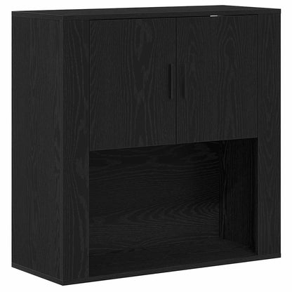 Credenza Rovere Nero 80 x 33 x 150 cm Legno multistrato | homemem39
