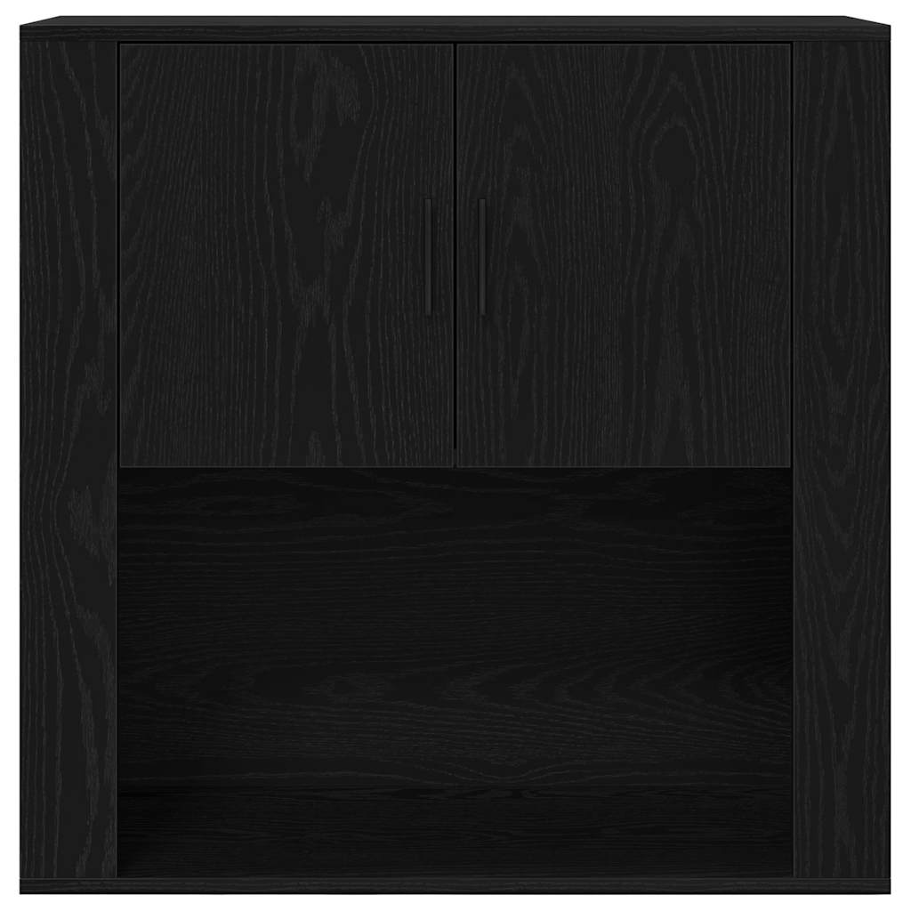 Credenza Rovere Nero 80 x 33 x 150 cm Legno multistrato | homemem39