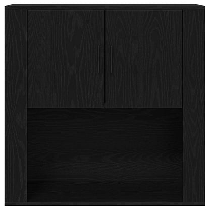 Credenza Rovere Nero 80 x 33 x 150 cm Legno multistrato | homemem39