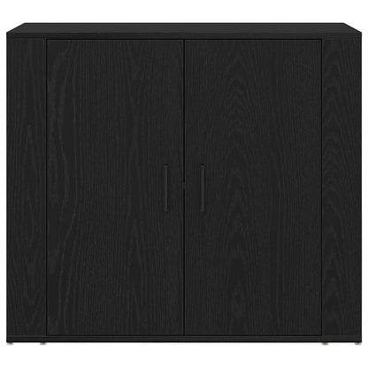 Credenza Rovere Nero 80 x 33 x 150 cm Legno multistrato