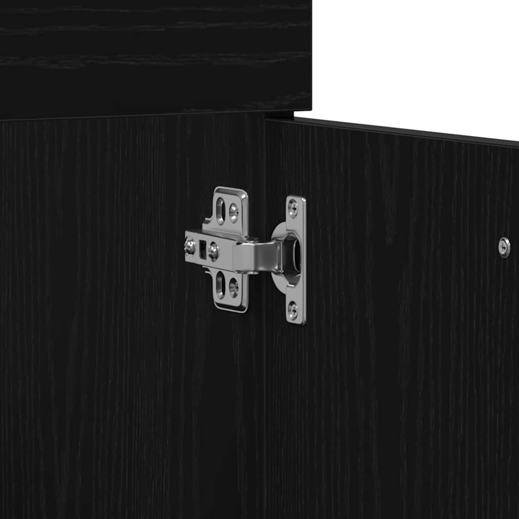 Set di mobili per il bagno 3 pcs Rovere Nero Legno multistrato | homemem39