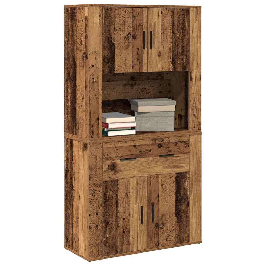 Highboard Legno vecchio 80 x 33 x 150 cm Legno multistrato - homemem39