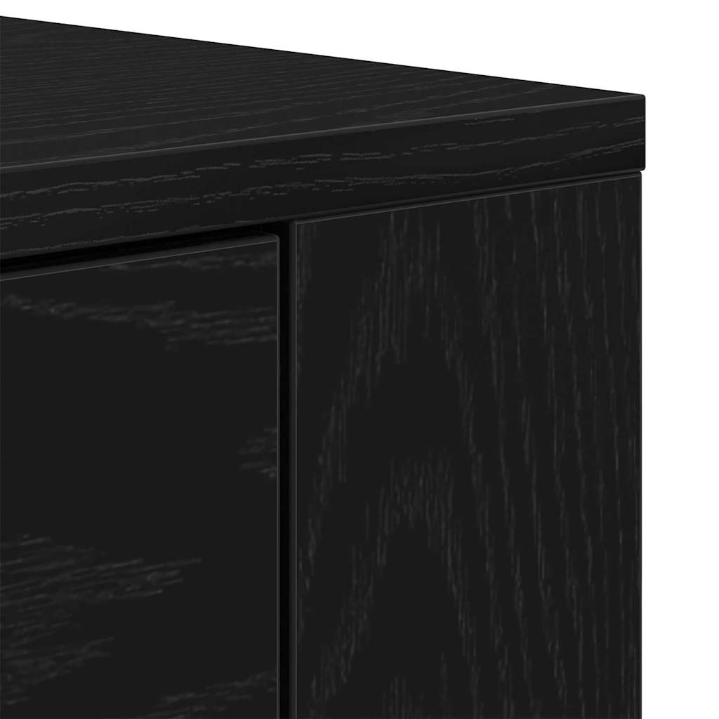 Credenza Rovere Nero 80 x 33 x 150 cm Legno multistrato