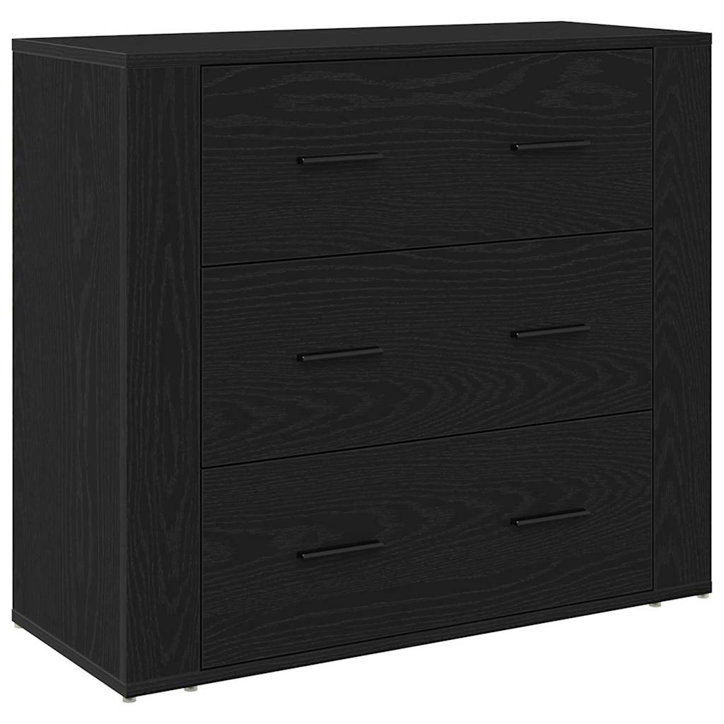Alta Cassettiera Rovere nero 80 x 33 x 150 cm Legno multistrato - homemem39